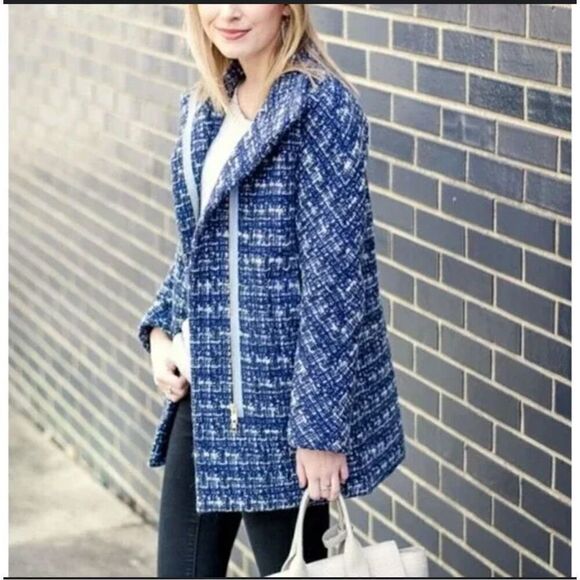 J.Crew Factory Tweed city coat size 14 - Picture 6 of 9